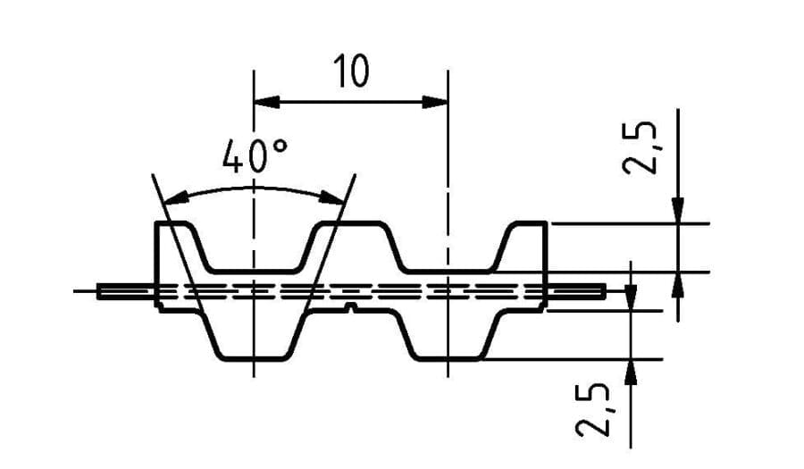 PU Zahnriemen T10-DL – Bild 2